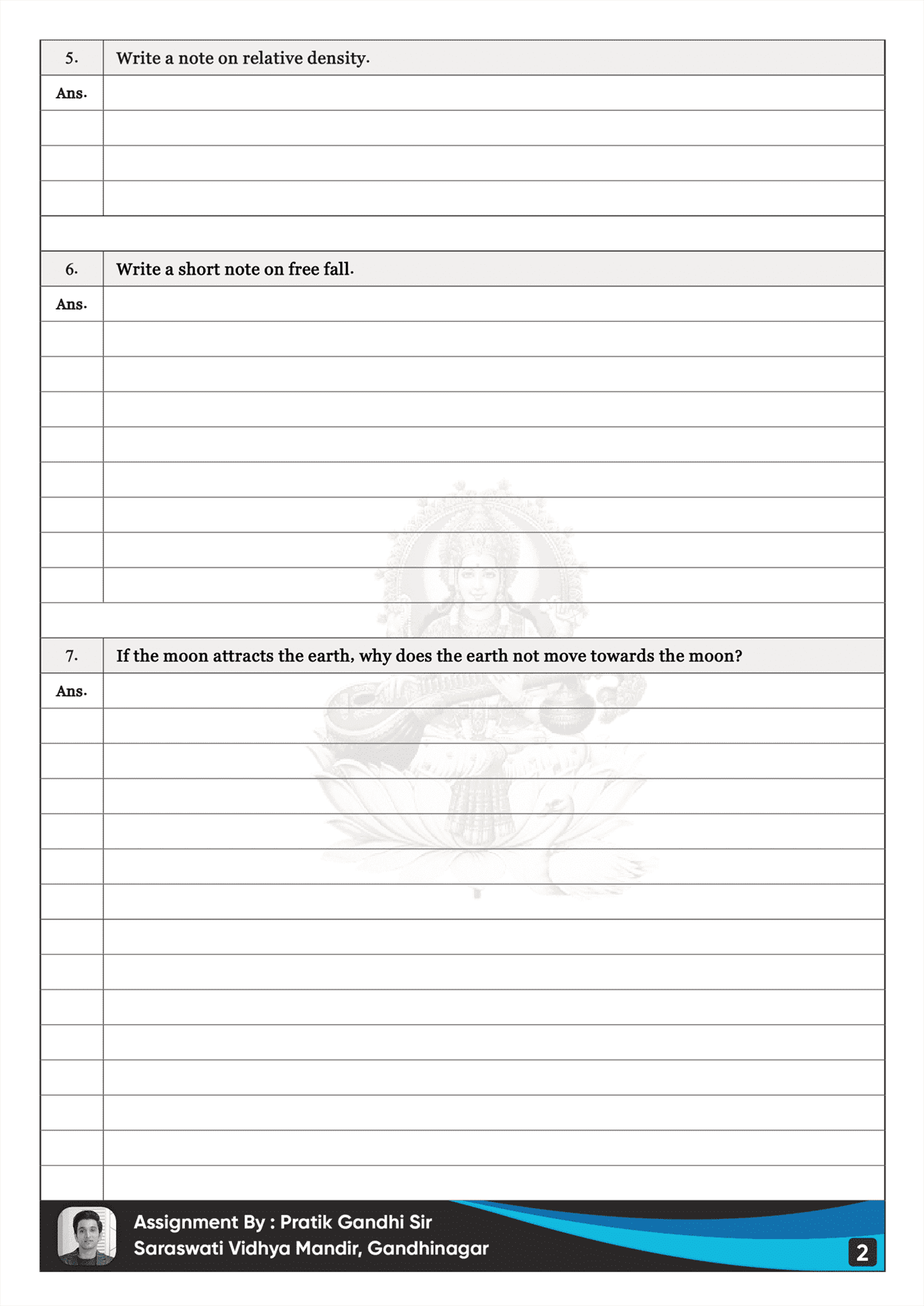 Quantum Paper - Worksheet